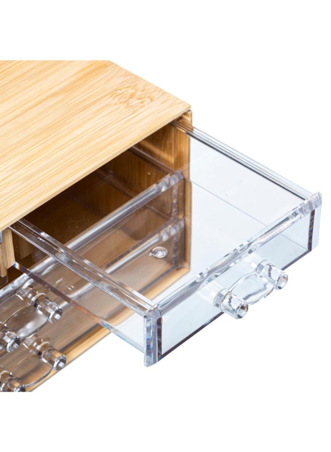 Five Simply Smart Selena 4-Drawer Rectangular Jewelry Box Clear and Brown 10.7 x 15.3 x 23.4 cm 174660 - Image 4