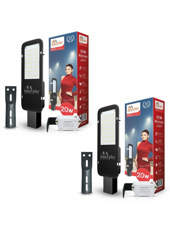 Murphy LED 30W Dusk to Dawn Auto Day/Night ON/Off Street Light, IP-65 Outdoor Light (Cool White, Pack of 2, Aluminum) - Image 1