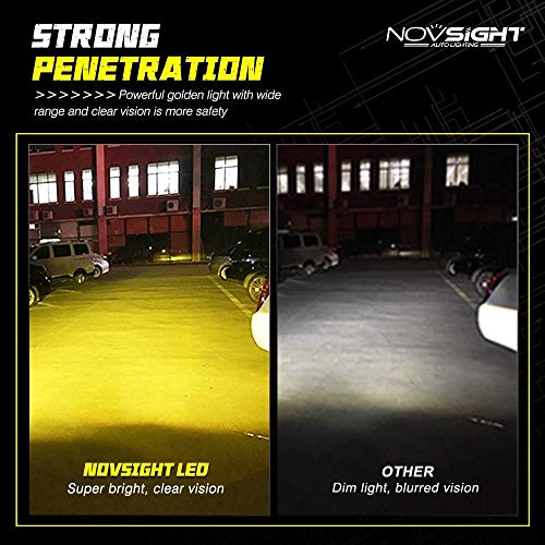 Novsight led Headlight Kits bridgelux-cob led Chips - 72w 10000lumens 3000k Beam Headlight Yellow (Pack of 2, HB3/9005) - Image 5