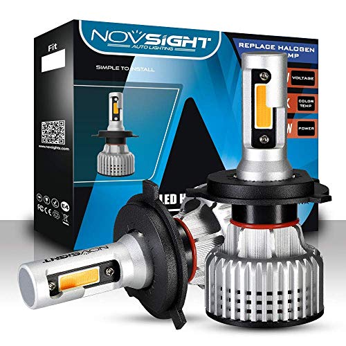 Novsight led Headlight Kits bridgelux-cob led Chips - 72w 10000lumens 3000k Beam Headlight Yellow (Pack of 2, HB3/9005) - Image 1