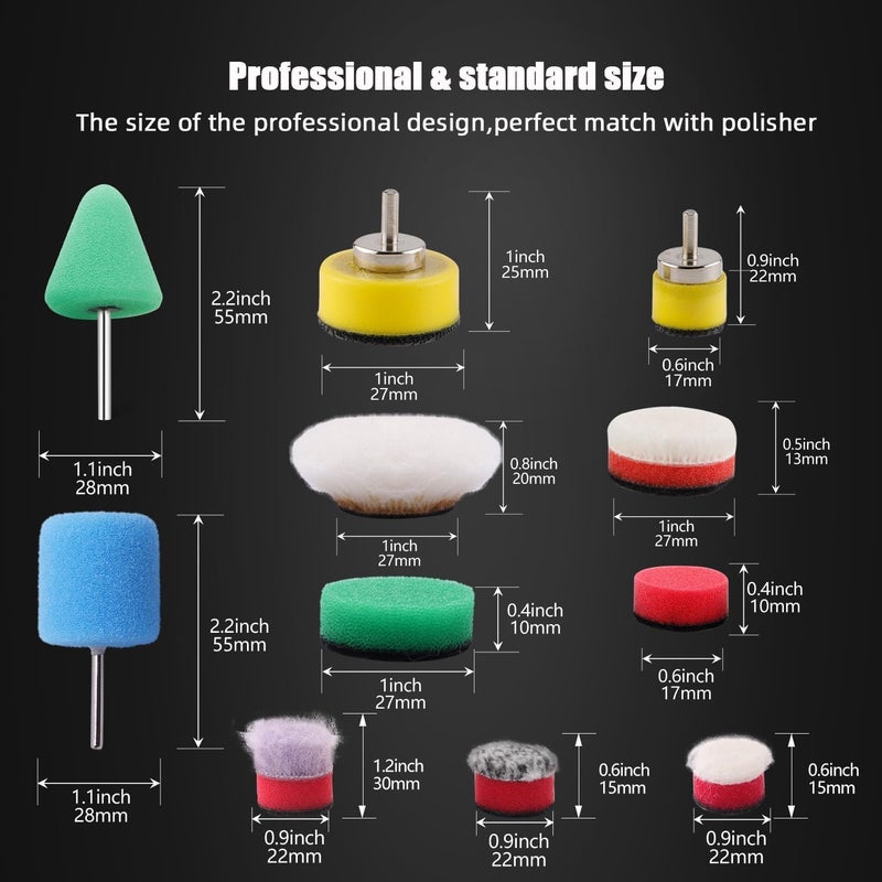 SPTA Mini Buffing Polishing Pads, 32Pcs Mini Detail Polisher Pads Use On Rotary Tools,Cordless Electric Drill, Polisher Tool for Tight Area Detailing Polishing Waxing and Sealing Glaze -HTDEPMIXUS - Image 3