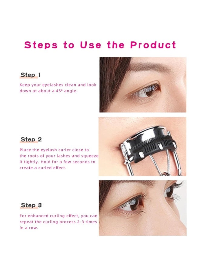 GlamKit Eyelash Curlers with Comb Built in Eye Lash Curler with Brush Mini Small Best Lash Tool Portable Compact Makeup Lash Separator - Image 4
