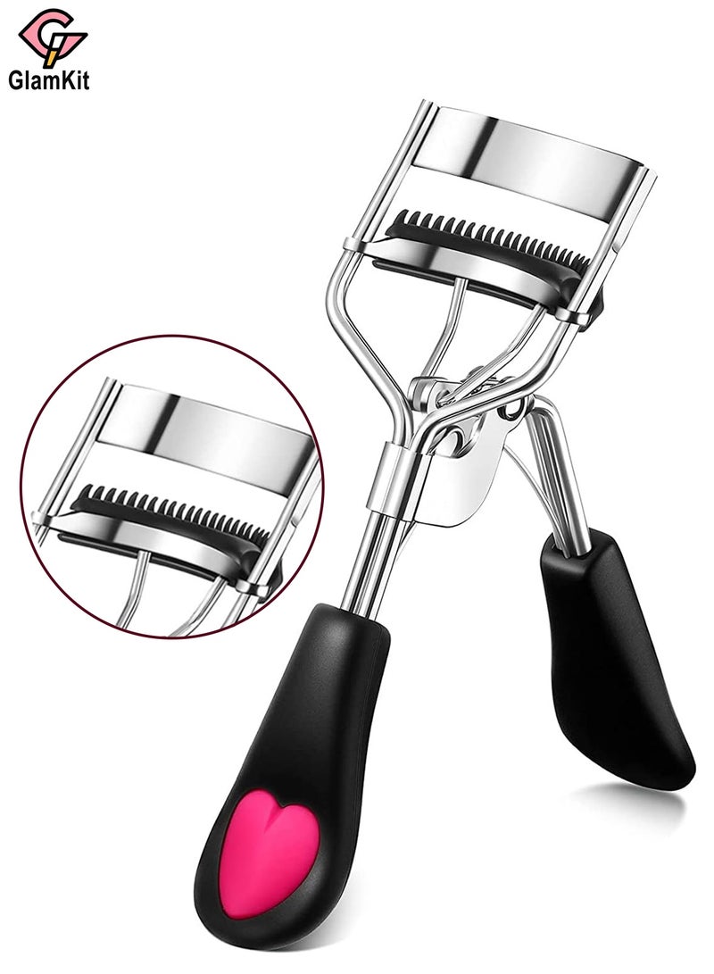 GlamKit Eyelash Curlers with Comb Built in Eye Lash Curler with Brush Mini Small Best Lash Tool Portable Compact Makeup Lash Separator - Image 1