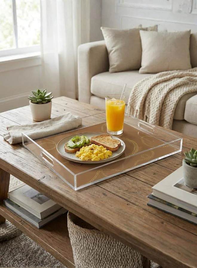 صلصال Fares Large Serving Tray - Havane Brown Horse