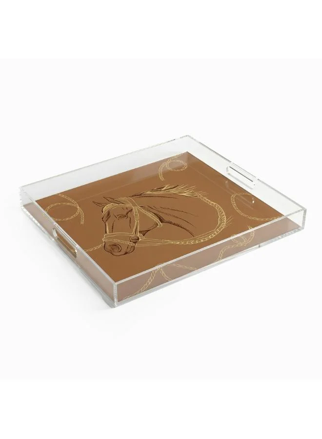 صلصال Fares Large Serving Tray - Havane Brown Horse