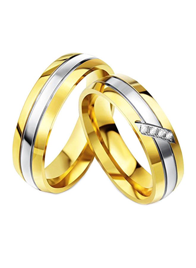 NIBEMINENT Stainless Steel His Or Her Couple Matching Wedding Band Ring  - Image 1