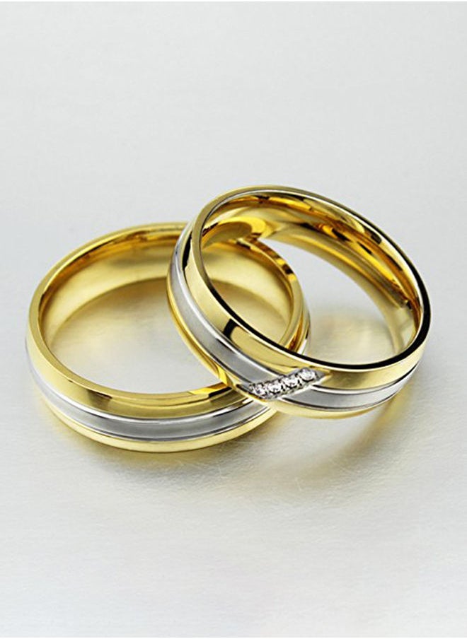 NIBEMINENT Stainless Steel His Or Her Couple Matching Wedding Band Ring  - Image 2