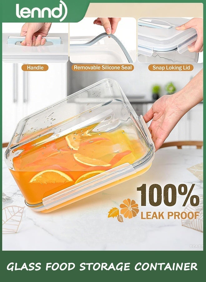 LENND Glass Food Storage Container with Airtight Locking Lid. Ideal Storing food, Vegetables, Fruits. Baking Casserole, Lasagna, Roasting Turkey, Chicken BPA Free Oven Safe - Image 4