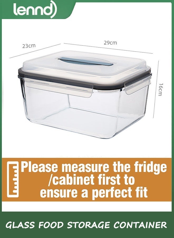 LENND Glass Food Storage Container with Airtight Locking Lid. Ideal Storing food, Vegetables, Fruits. Baking Casserole, Lasagna, Roasting Turkey, Chicken BPA Free Oven Safe - Image 3
