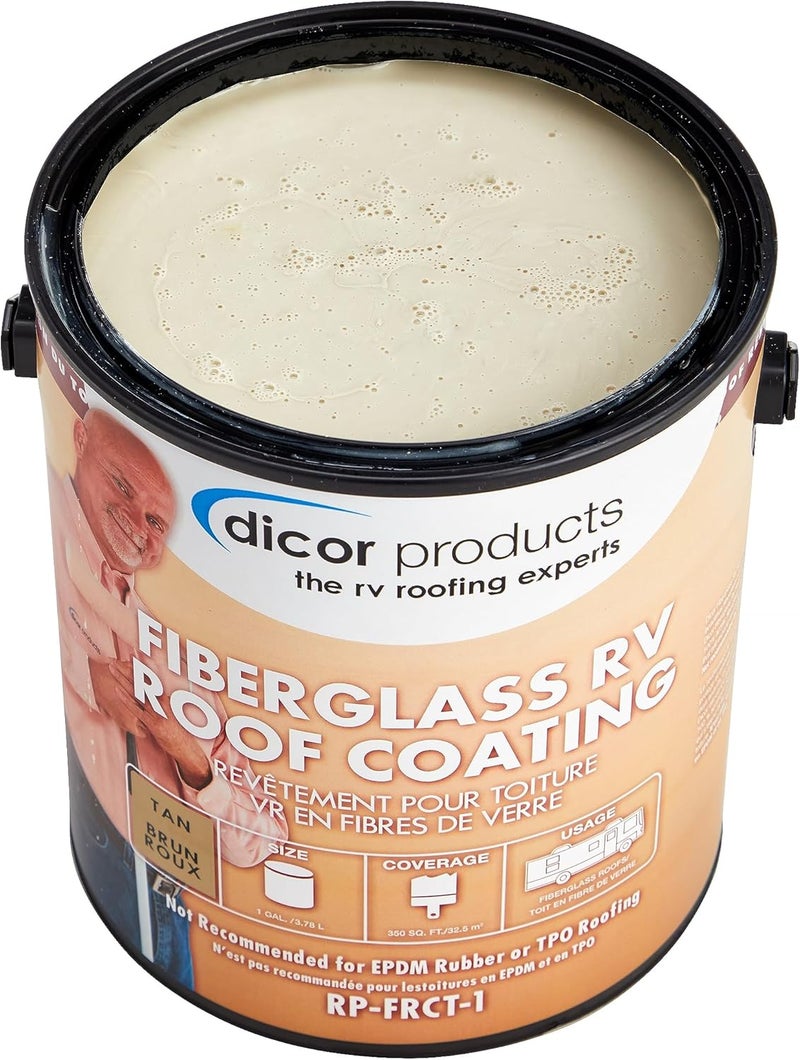 Dicor Tan Fiberglass RV Roof Coating - Image 2
