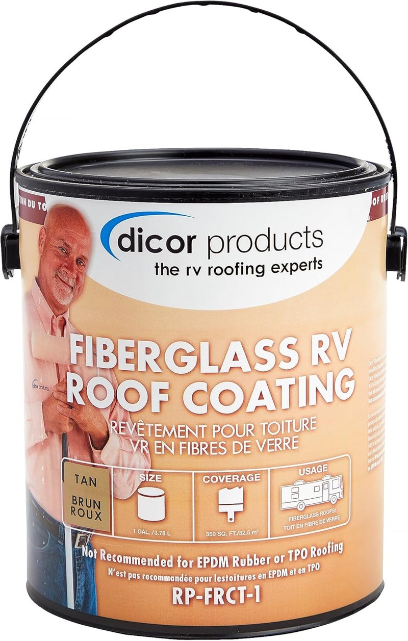 Dicor Tan Fiberglass RV Roof Coating - Image 1