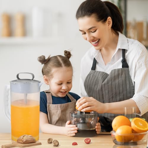 WLKSTS Mixing Pitcher for Drinks, 2 Quart/ 64oz Plastic Water Pitcher with Lid, Angled Plastic Blades and Adjustable Mixer Plunger for Juice, Powdered Milk, Beverage Container (One) - Image 5