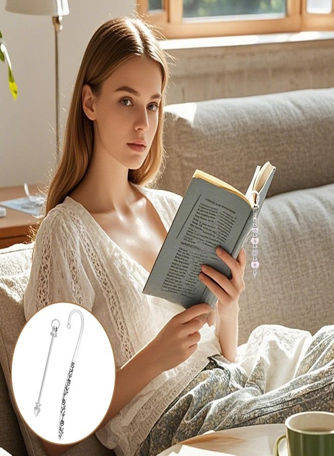 يونيكرافتال مجموعة يونيكرافتيل: 15 قطعة من فواصل الكتب المزينة بالخرز بثلاثة ألوان، فواصل كتب معدنية فارغة، فواصل كتب بخطافات شعر، مع 15 قطعة من سلاسل المفاتيح المزينة بالخرز، مثالية للطلاب والمعلمين ومحبي الكتب. - Image 5
