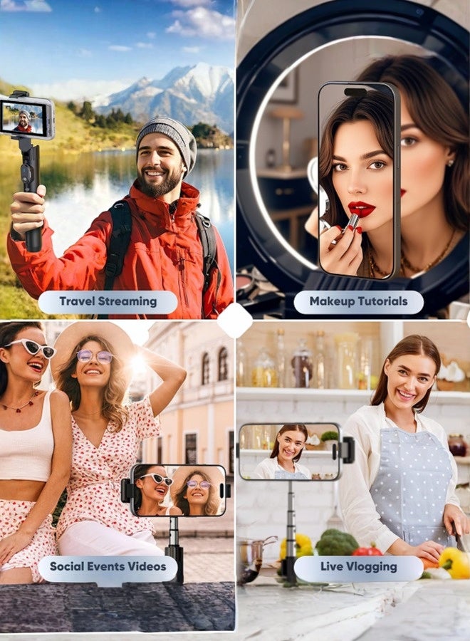 ملقط شاشة سيلفي لاسلكية مدمج بها سماعة | بطارية 2000 مللي أمبير ضخمة | شاشة عالية الدقة فائقة الوضوح | اتصال مزدوج واي فاي/بلوتوث، حامل مغناطيسي وريموت تحكم لتيك توك ويوتيوب - Image 3