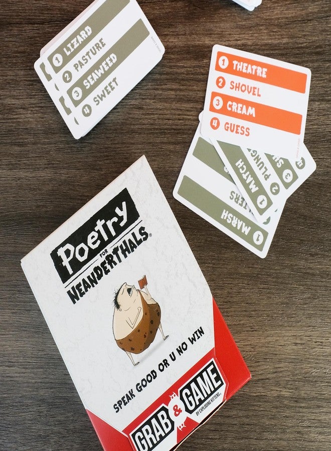 Exploding Kittens Poetry for Neanderthals Grab & Game 2+ Players - Ages 7+ - 10 Minutes to Play - Travel Sized Word Guessing Game - Party Game, Family Game Night, Kid and Adult Card Game - Image 3