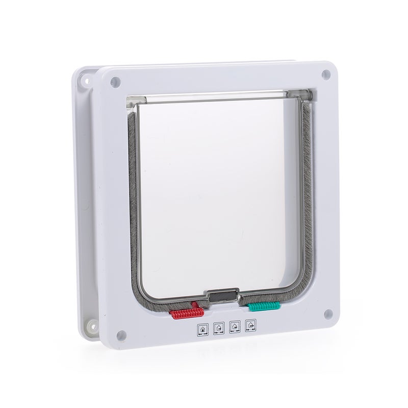 Cat Door Pet Entry Safe Ferromagnetic Pet Flap Door 4 Ways Locking Automatically Close for Kitty Small Dogs - Image 5