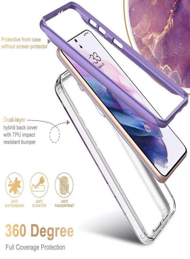 Esdot for Samsung Galaxy S21 Plus Case,Military Grade Passing 21ft Drop Test,Rugged Cover with Fashionable Designs for Women Girls,Protective Phone Case for Galaxy S21 Plus 6.7" Glitter Purple Marble - Image 3