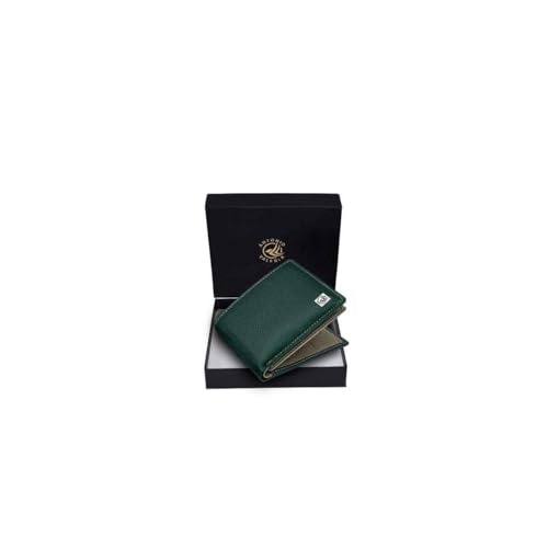 ANTONIO VALERIA Noah Green/Grey Leather Wallet for Men - Image 1