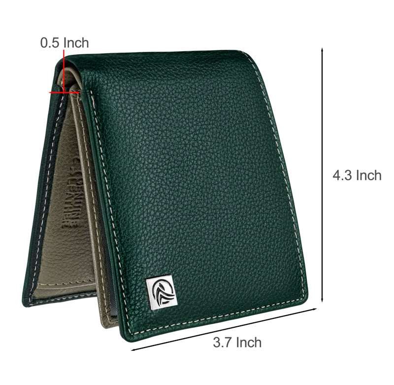 ANTONIO VALERIA Noah Green/Grey Leather Wallet for Men - Image 5