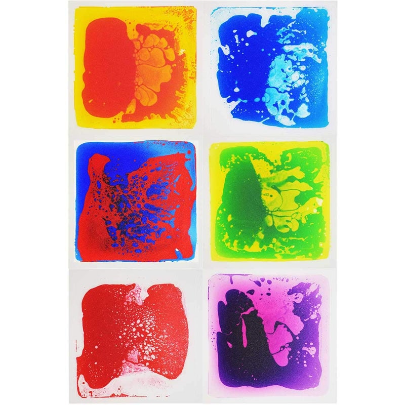 LONGKING 6 Pack 12" X 12" Sensory Tiles for Activity Play Centers for Children, Liquid Floor Tiles, Autism Sensory Poducts - Image 1