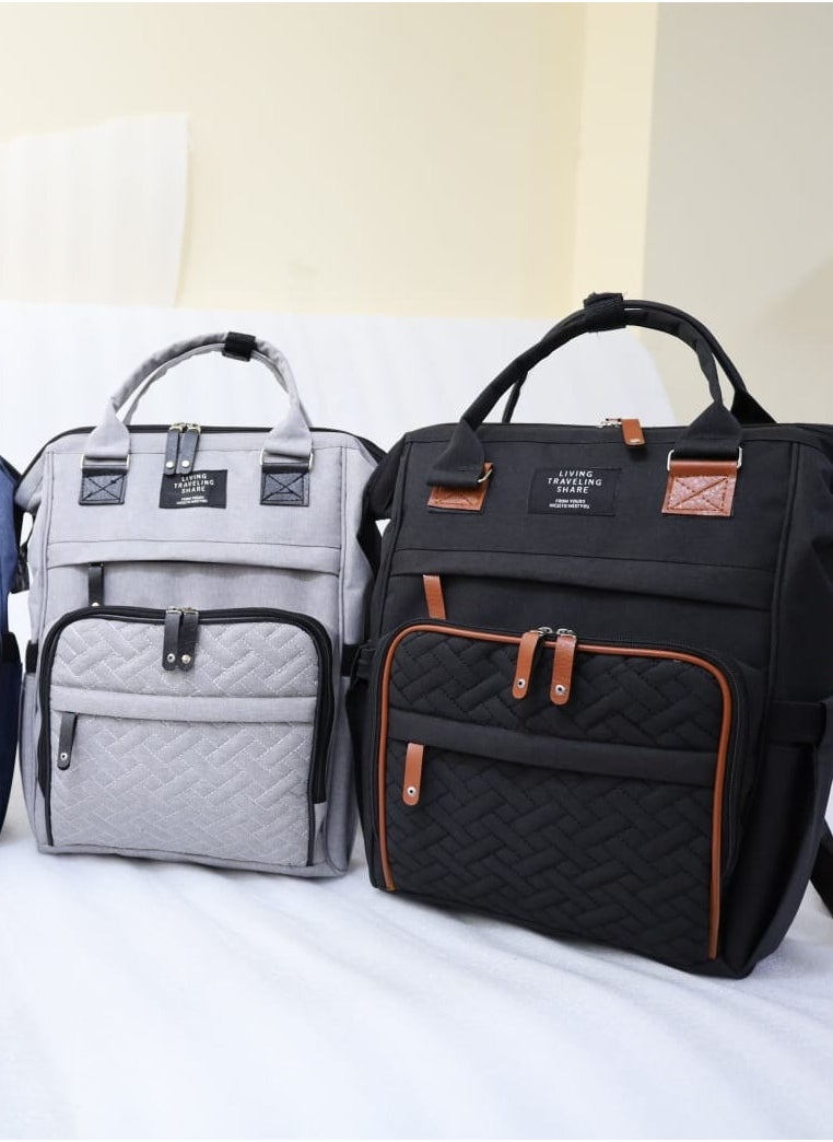 Generic Baby diaper bag, waterproof, suitable for carrying all baby items, with an attractive design and high quality (Black)  - Image 3