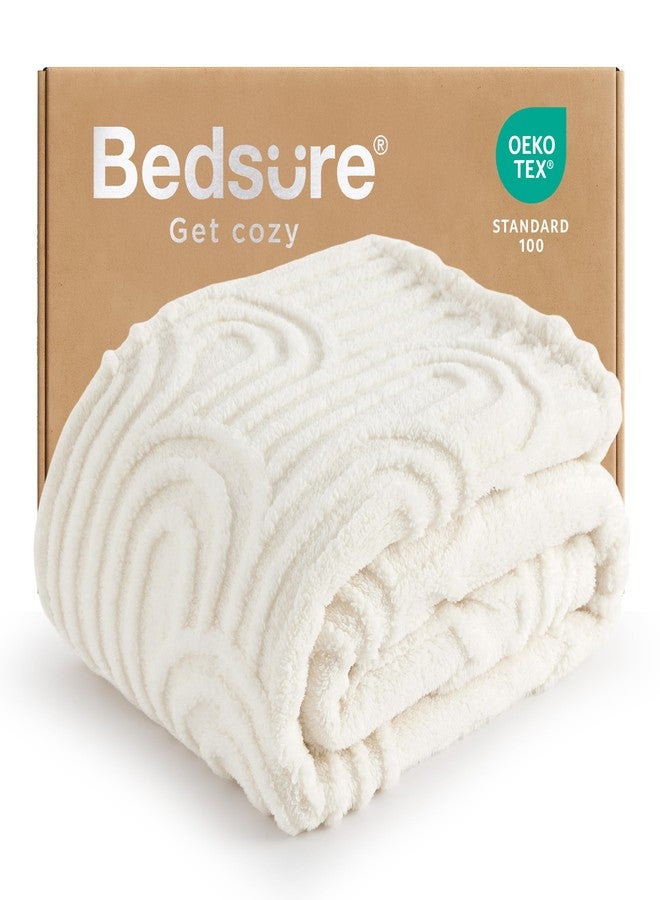 Bedsure GentleSoft Fleece Throw Blanket for Women - Super Soft & Cozy, Fluffy Blankets for Girls, Ideal for Couch & Bed, White, 50x70 Inches - Image 1