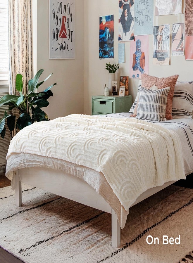 Bedsure GentleSoft Fleece Throw Blanket for Women - Super Soft & Cozy, Fluffy Blankets for Girls, Ideal for Couch & Bed, White, 50x70 Inches - Image 5