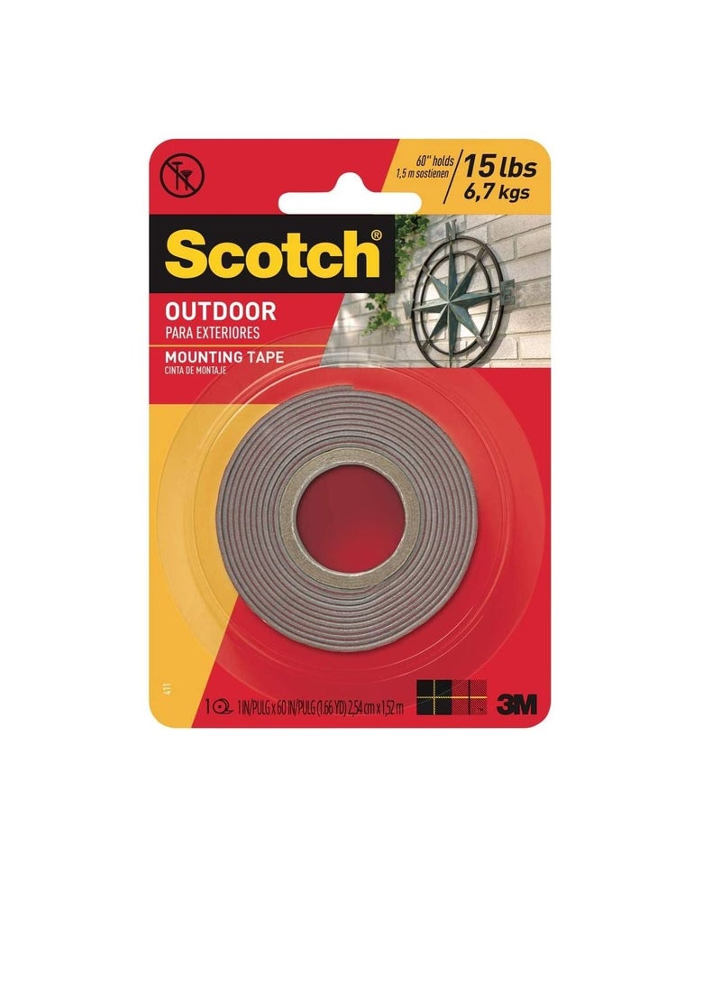 Scotch  3M Scotch 411P Permanent Mounting Tape (25.4 mm x 1.52 m  - Image 1