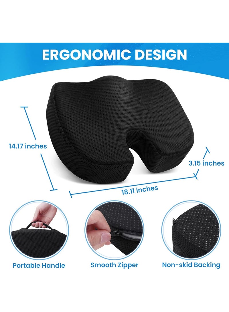 XUN Office Seat Cushion Memory Foam Chair Cushions 3D Design for Pressure Relief, Back Pain Relief, Sciatica, Lower Back and Spine Support, Hemorrhoid Pain Relief - Image 2
