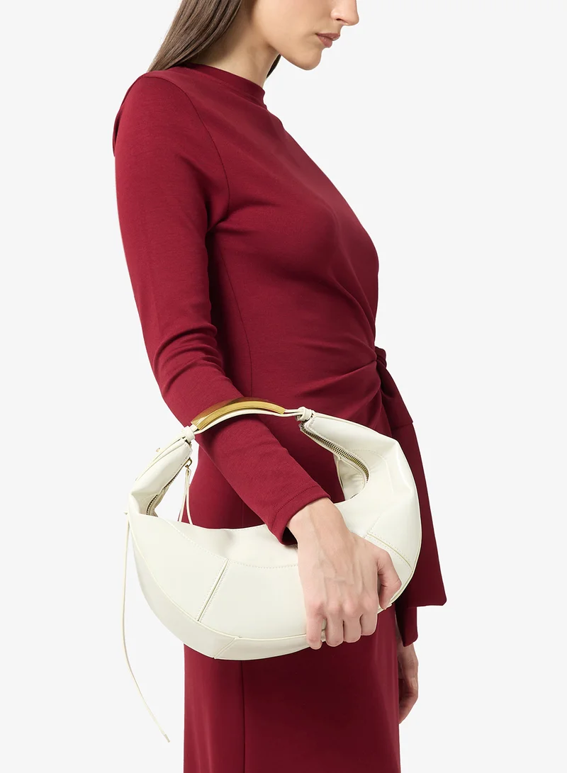Namshi x White Metallic Statement Handle Bag for Women | Best Price UAE