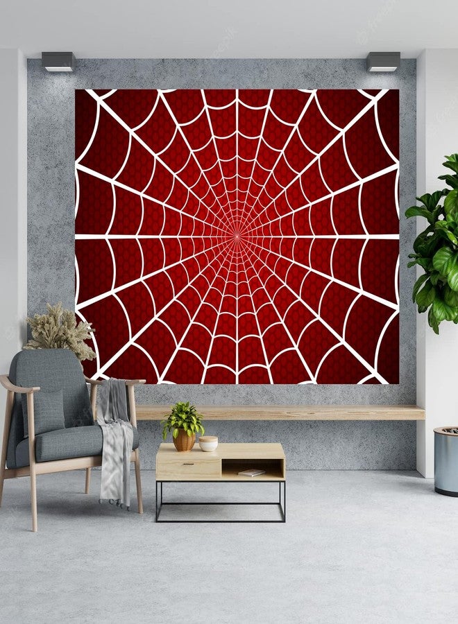 DZTRELFK Spider Web Happy Birthday Banner Backdrop Super Hero Theme Decor Decorations for Boys Girls 1st Birthday Party Supplies Baby Shower Photo Booth Props Background Photography - Image 3