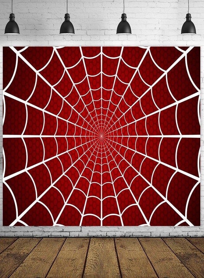 DZTRELFK Spider Web Happy Birthday Banner Backdrop Super Hero Theme Decor Decorations for Boys Girls 1st Birthday Party Supplies Baby Shower Photo Booth Props Background Photography - Image 1