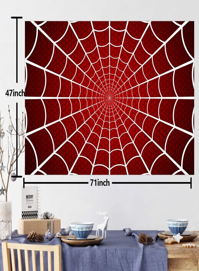 DZTRELFK Spider Web Happy Birthday Banner Backdrop Super Hero Theme Decor Decorations for Boys Girls 1st Birthday Party Supplies Baby Shower Photo Booth Props Background Photography - Image 2