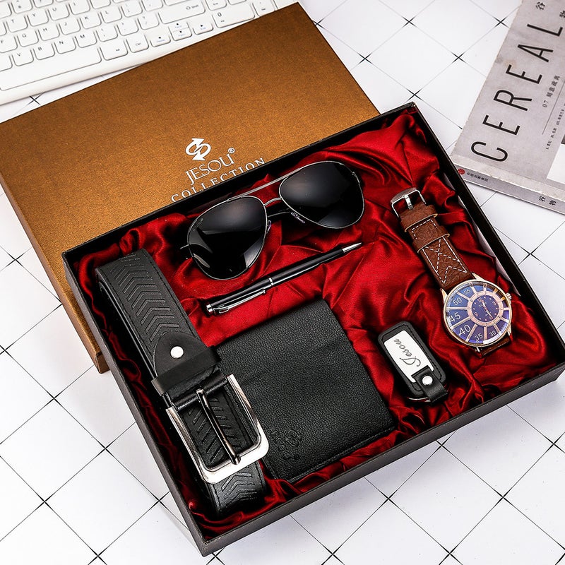Mens Watch and Accessories Gift Set black and white  - Image 4