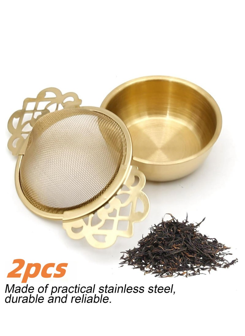 Generic 2pcs 304 Stainless Steel Tea Drain Strainer Tea Filter Mesh Tea Drip Bowls Teapot Strainer With Petal Handles Tea Divider  - Image 1