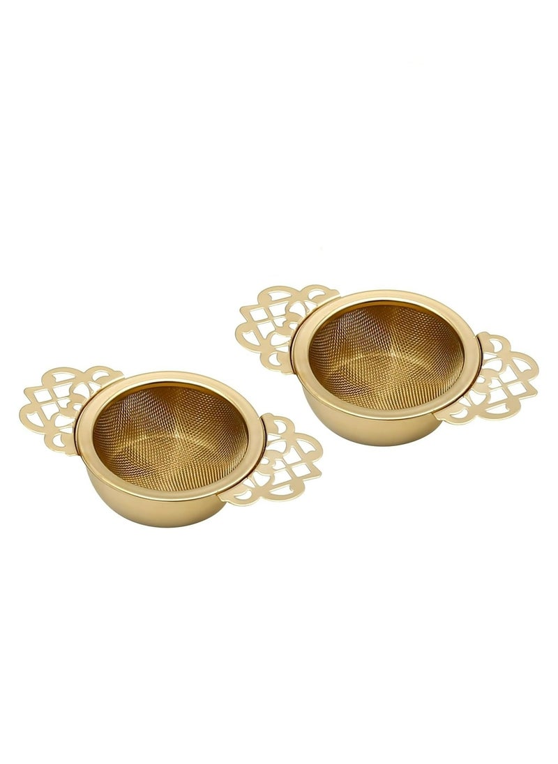 Generic 2pcs 304 Stainless Steel Tea Drain Strainer Tea Filter Mesh Tea Drip Bowls Teapot Strainer With Petal Handles Tea Divider  - Image 2