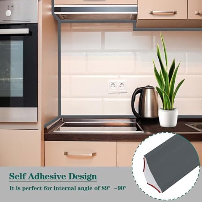 PVC MOULDING TRIM, FLEXIBLE SKIRTING BOARD COVING FOR CEILINGS PLASTIC TILE TRIM WORKTOP EDGING STRIP FOR WALL CEILING CABINET COUNTERTOP FLOOR EDGES AND CORNERS DECORATION(12 * 9MM-2.5M) - Image 3