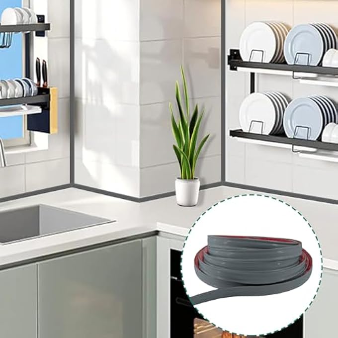 PVC MOULDING TRIM, FLEXIBLE SKIRTING BOARD COVING FOR CEILINGS PLASTIC TILE TRIM WORKTOP EDGING STRIP FOR WALL CEILING CABINET COUNTERTOP FLOOR EDGES AND CORNERS DECORATION(12 * 9MM-2.5M) - Image 2