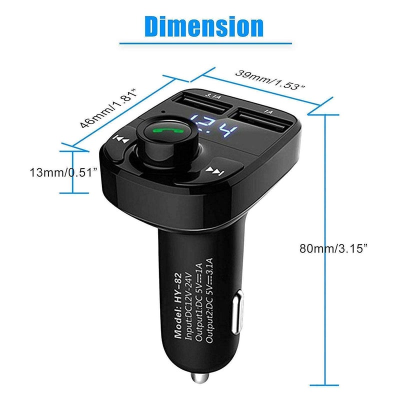Printme Universal Car Bluetooth- CAR X8 FM Transmitter Car Kit for Hands Free Call Receiver/Stereo Music Player/TF Card/Aux Mobile Connector and USB Mobile Charger for All Smartphones - (Black) - Image 5