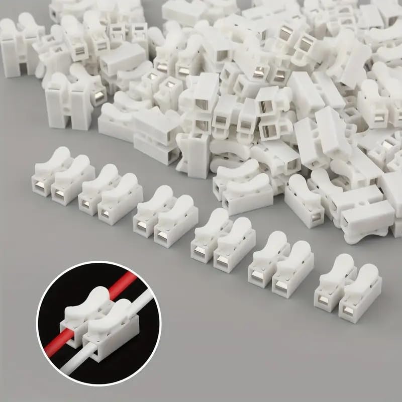 NEXT GEEK 100pcs Cable Connectors 2 Pins Electrical Push Type Cable Connectors Quick Splice Lock Wire Terminal 220V 10A - Image 3