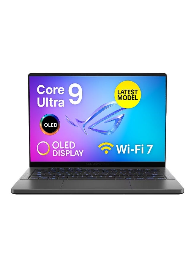أسوس حاسوب محمول ألعاب ROG Zephyrus بشاشة WQXGA مقاس 16 بوصة، مع معالج Core Ultra 9-285H/16GB رام/1TB SSD/رسوميات NVIDIA GeForce RTX 5070/ويندوز 11 هوم مع (لوحة ماوس Consumix) - Image 1