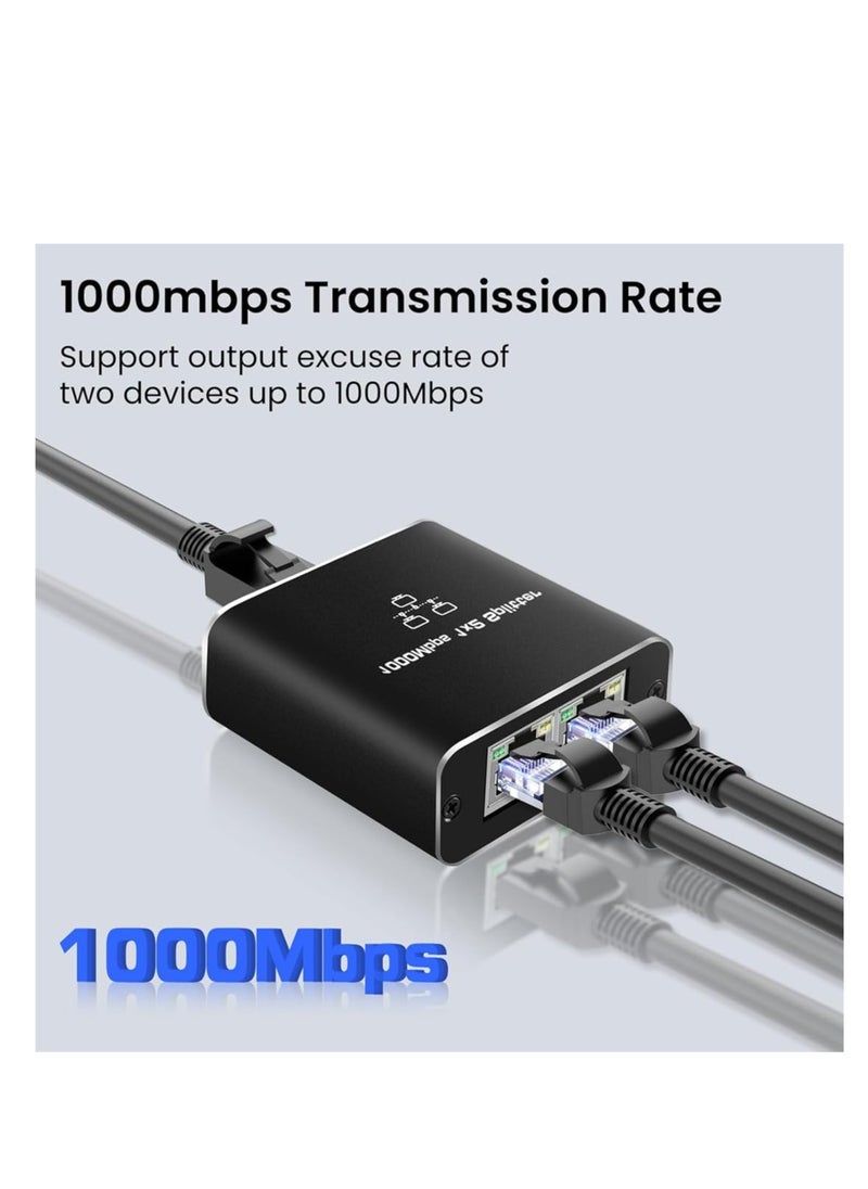 Generic 1000Mbps Network Splitter with LAN Cable Cat 6 - RJ45 Ethernet Splitter 1 to 2 High Speed Gigabit LAN Internet Splitter for Cat 5/5e/6/7/8, Supports Two Devices Working Simultaneously  - Image 5