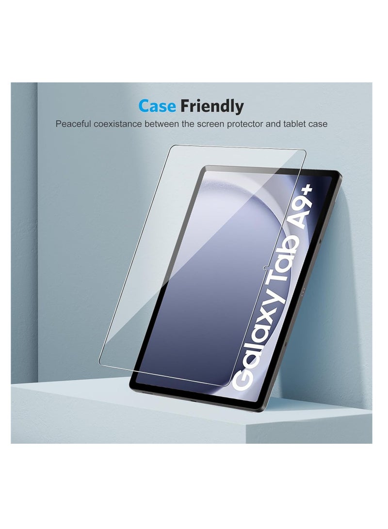 Aookay [2 Pack] Screen Protector for Samsung Galaxy Tab A9 Plus, Case Friendly Tempered Glass for Samsung Galaxy Tab A9 Plus HD Clear film  - Image 3