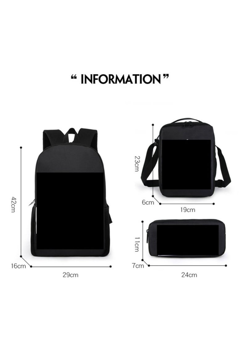 JURASSIC WORLD Student large capacity backpack cartoon backpack shoulder bag shoulder bag pencil case three piece set  - Image 2