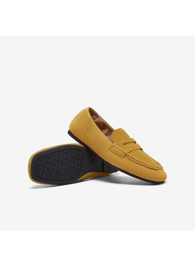 Basto 26 Spring Loafers Retro Commuter Square Toe Women's Flats Uxe01aa6 Yellow Size 37 - Image 3