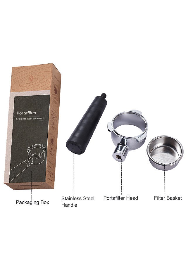 58mm Bottomless Naked Portafilter Filter Basket Included 3 Ears Stainless Steel Replacement Parts Basket Portafilter Handle - Image 2