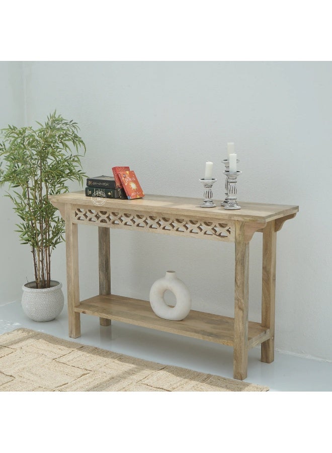 Opel Home طاولة كونسول خشبية أكسيل بتشطيب طبيعي - 150X40X90 - Image 1