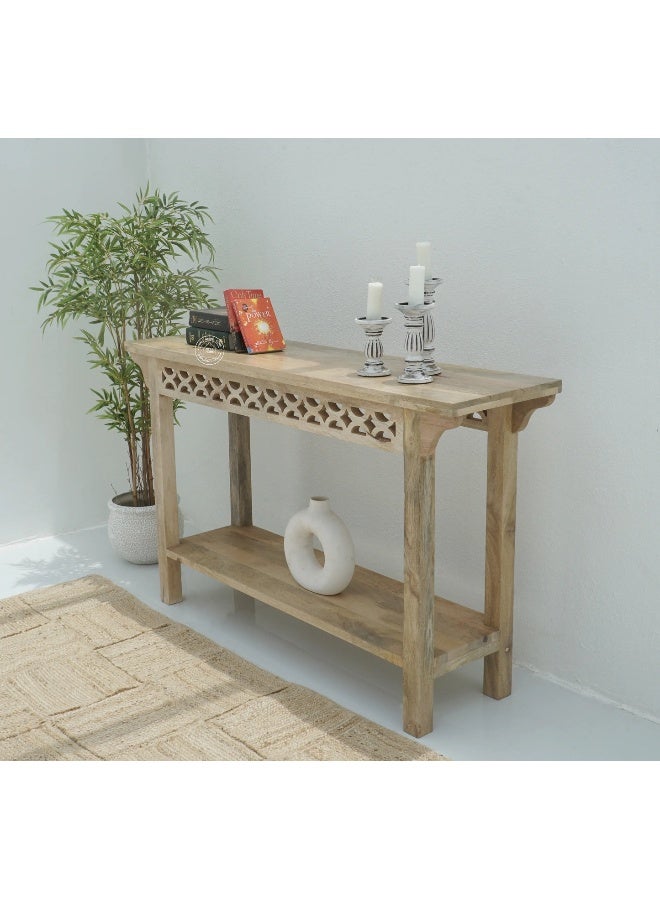 Opel Home طاولة كونسول خشبية أكسيل بتشطيب طبيعي - 150X40X90 - Image 2
