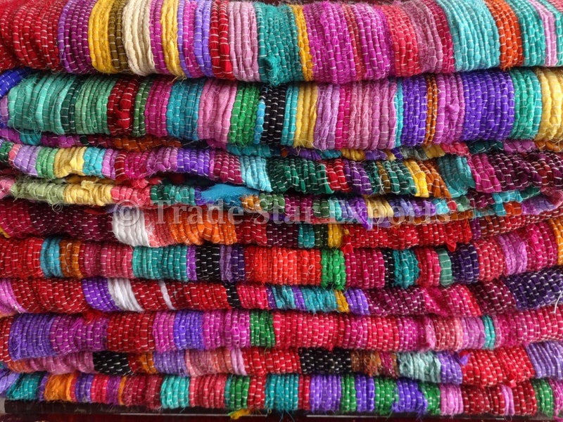 Trade Star Handmade Braided Multicolor Area Rug Indian Reversible Indian Floor Mat for Home and Floor Decor Handwoven Floor Carpet Upcycled Fabric Beautiful Floor Mat 4x6 Feet Chindi Area Rag Rug - Image 1