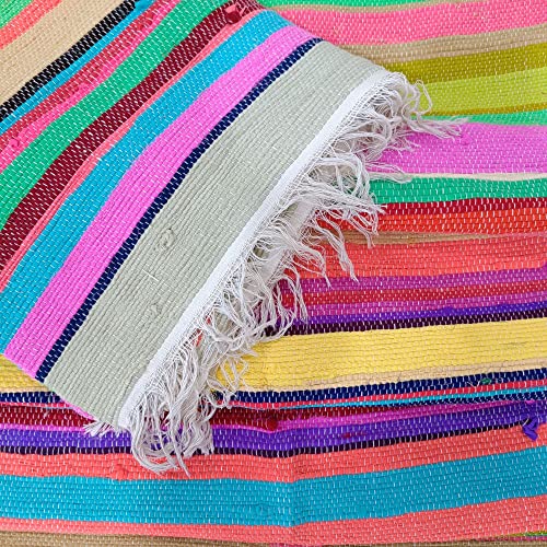 Trade Star Handmade Braided Multicolor Area Rug Indian Reversible Indian Floor Mat for Home and Floor Decor Handwoven Floor Carpet Upcycled Fabric Beautiful Floor Mat 4x6 Feet Chindi Area Rag Rug - Image 5